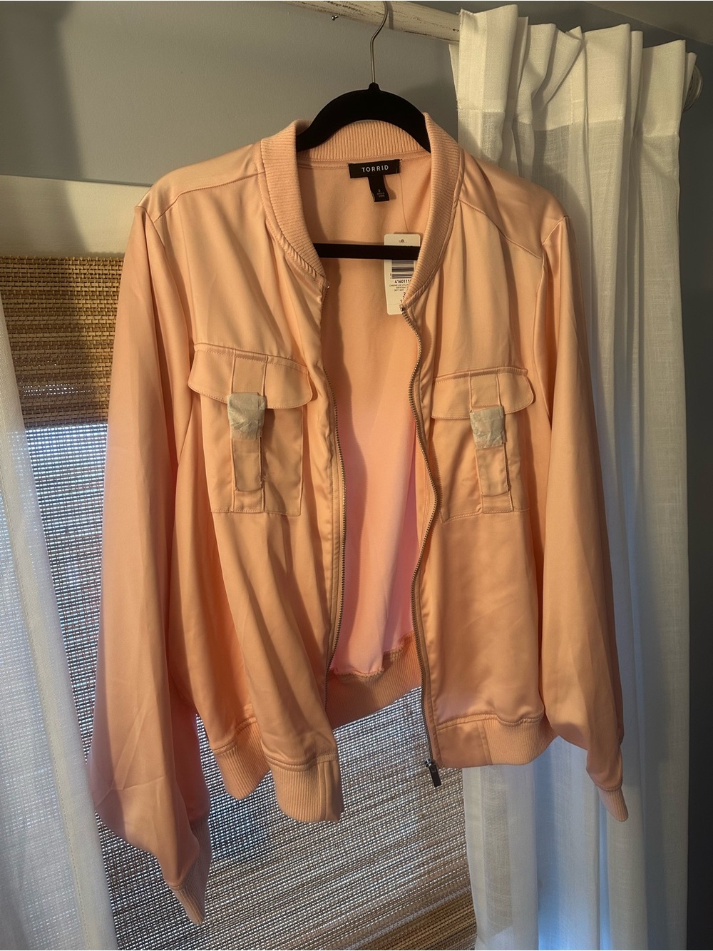 torrid light pink Bomber Jacket with Chest Flap Pockets